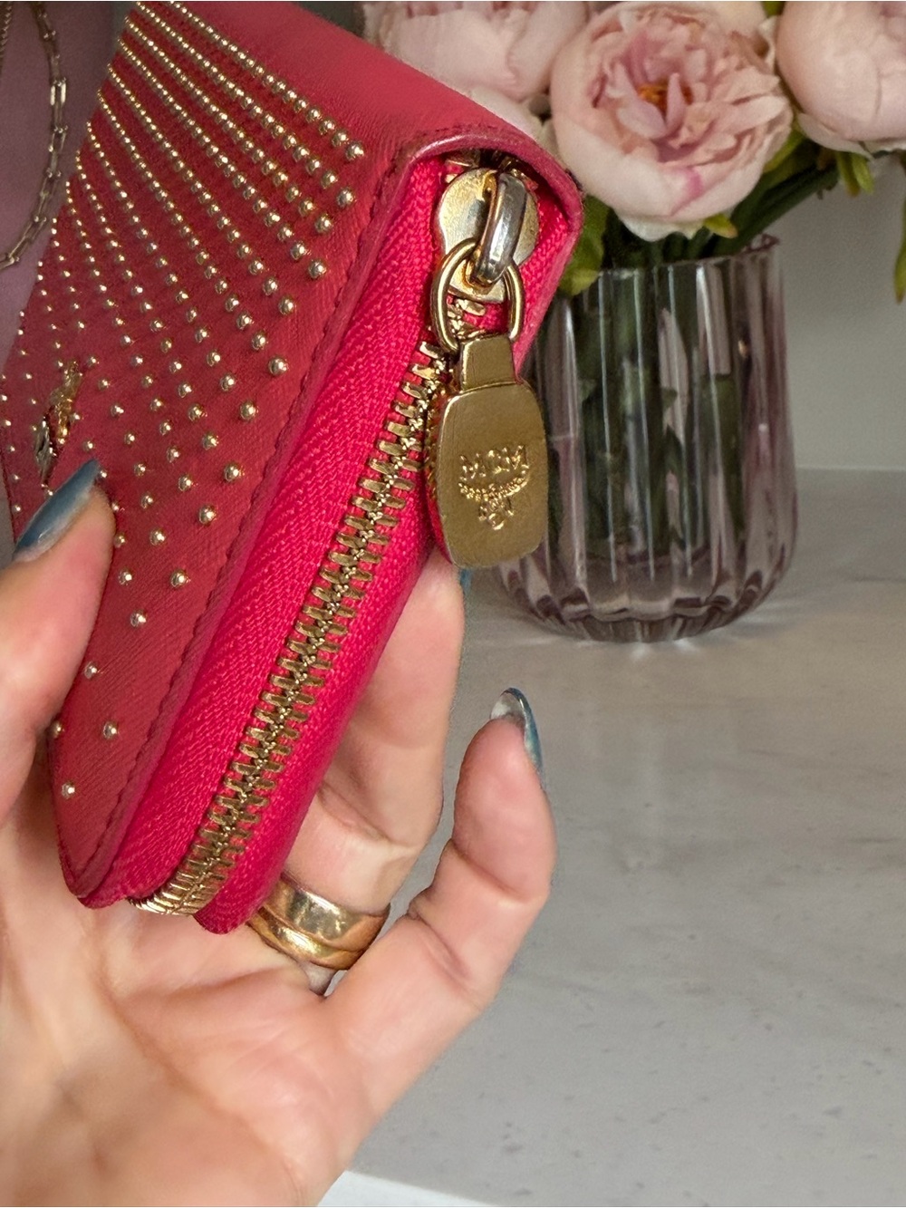 MCM Rose colored Studded Wallet - Picture 4 of 11
